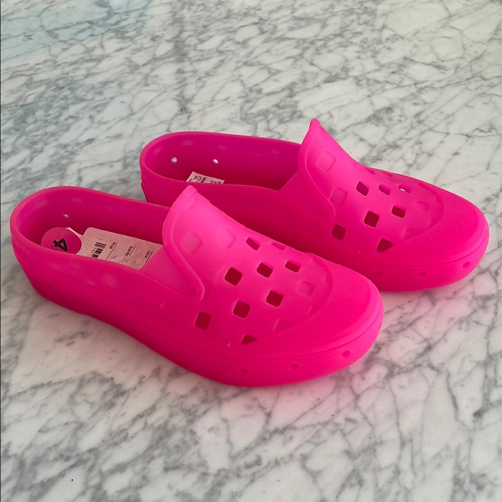 VANS Neon Pink Slip-On Clogs